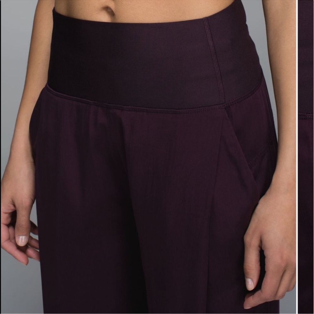 *rare* LULULEMON Tranquil Crop in Black Cherry — Wide Leg — Ankle — 6 - Picture 2 of 7